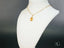 Gold chain necklace with teardrop amber pendant in 18k gold,Golden Glow style
