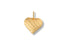 18k gold heart pendant featuring a textured diagonal stripe pattern