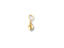 Golden heart charm pendant in 18k gold with loop attachment for jewelry design