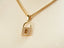 18k gold Golden Lock pendant necklace adorned with cubic zirconia crystals