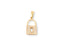 Gold padlock pendant in 18k gold with cubic zirconia, named Golden Lock