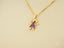 18k Gold Golden Love Pendant shaped like a little girl with purple dress detailing