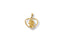 Gold heart pendant with a rose design and diamonds from Golden Love collection in 18k gold
