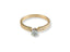 Golden Promise Engagement Ring in 18K gold with central diamond and side diamonds