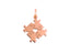Rose gold puzzle piece pendant with heart cutout for Autism Awareness and Golden Puzzle