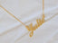 Golden Signature Necklace in 18k or 14k gold with custom name plate on elegant chain.