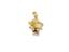 Gold pendant charm of a girl in a dress and hat from the Golden Son Pendant collection