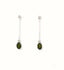 Green tourmaline earrings in 18k white gold showcasing modern elegance.