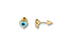 Gold Heart Evil Eye Earrings, a protective charm in stylish heart-shaped design