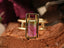 Gold ring with pink and green tourmaline in 18K Yellow Gold Harmony Stone Ring
