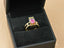 Gold ring with rectangular multicolored gemstone in 18K Yellow Gold Harmony Stone Ring