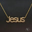 Jesus Pendant Gold Necklace with zirconia, showcasing Art Gold craftsmanship.