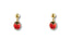 Ladybug earrings with gold accents, perfect 18k gold ladybug charm to bring good luck