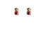 Two 18k Gold Ladybug Stud Earrings for Kids displayed on a simple background