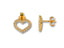 Lustrous Love 18k Gold Heart Earrings, elegant art gold jewelry with radiant CZ stones