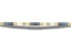 Gold and navy blue bracelet featuring Greek key links with 18k gold and white gold details
