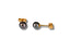 Midnight Elegance black pearl stud earrings with elegant gold setting