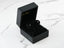 Open black jewelry box showcasing 18k White Gold Black Diamond Stud Earrings