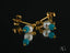 Gold earrings with pearls and vibrant turquoise beads in Ocean Breeze 18k gold jewelry
