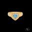 Ocean Blue Heart Ring in 18k Gold with Heart-Shaped Blue Gemstone and Diamonds