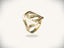 Elegant 14k gold initial letter ring with intricate dragon design