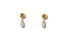 Petal Drops 18K Gold Flower Crystal Drop Earrings with Teardrop Pendants