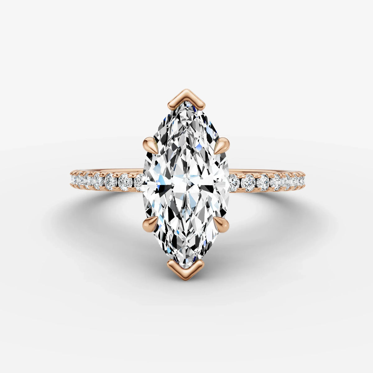 Etoile marquise diamond setting in gold, view 7