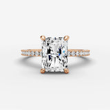 Etoile radiant diamond setting in gold, view 7