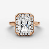 Aurore emerald diamond setting in gold, view 20