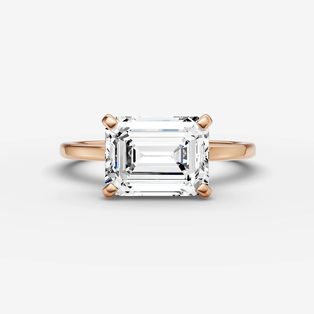 Horizon emerald diamond setting in gold, view 7