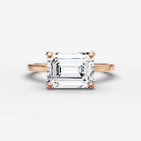 Horizon emerald diamond setting in gold, view 7
