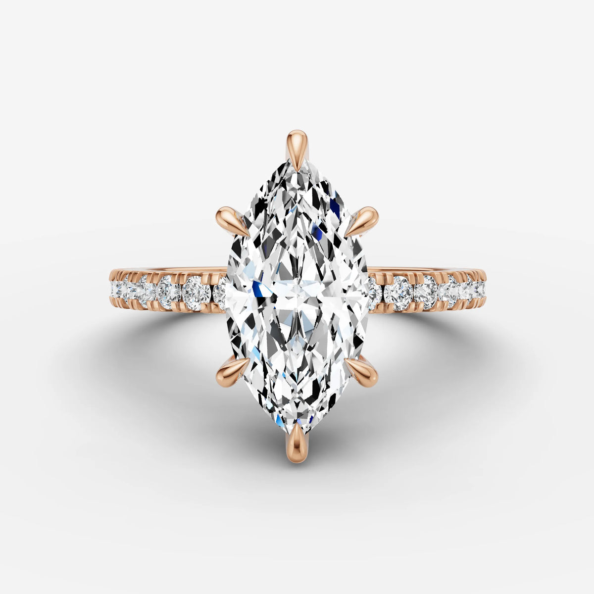 Mystere Etoile marquise diamond setting in gold, view 7