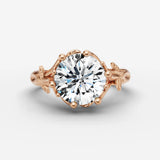 Fleur round diamond setting in gold, view 7