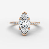Etoile marquise diamond setting in gold, view 20