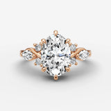 Fleur oval diamond setting in gold, view 7