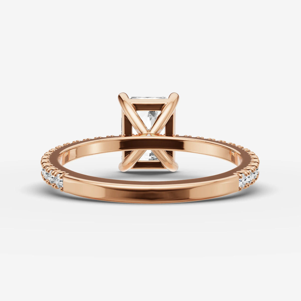 Etoile radiant diamond setting in gold, view 12