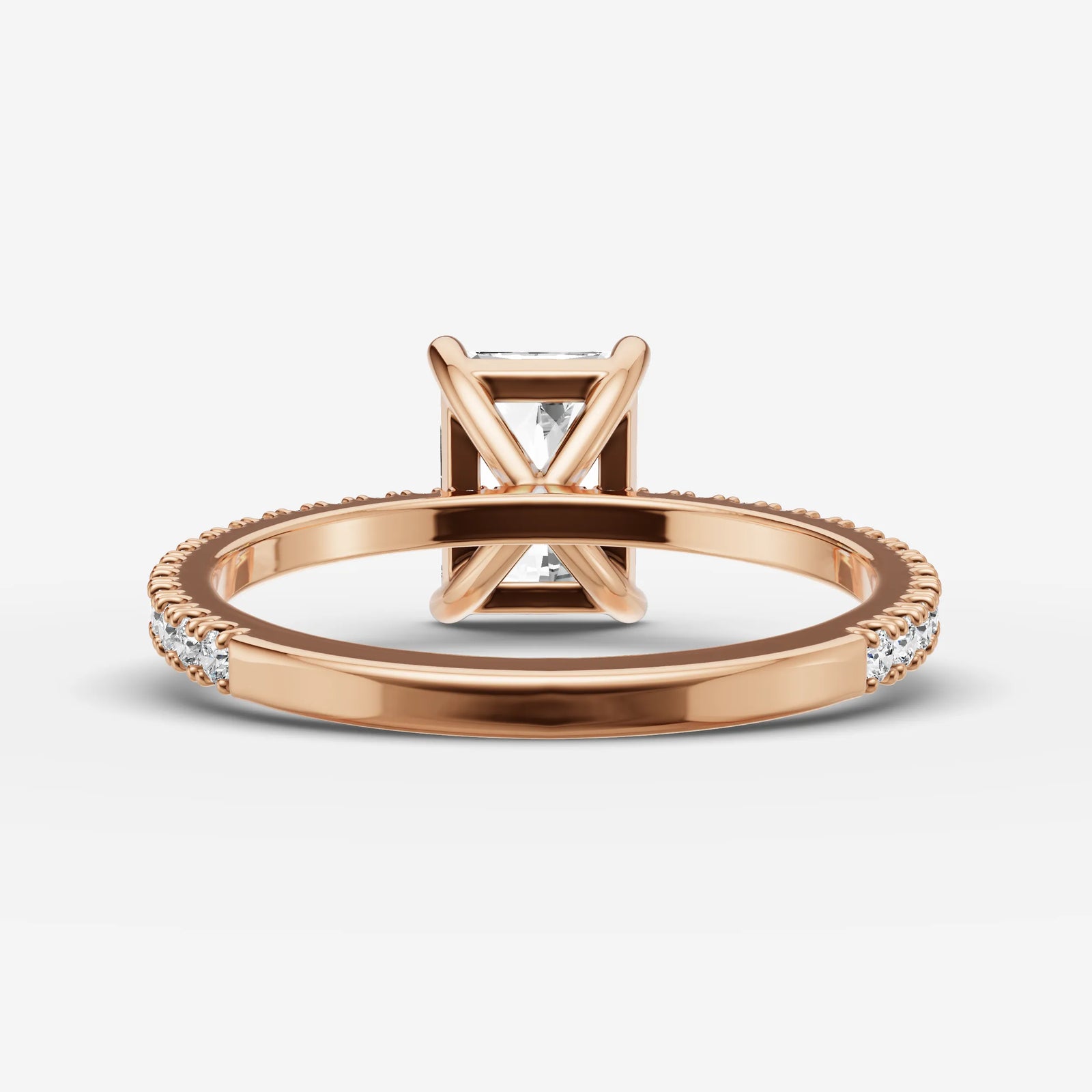 Etoile radiant diamond setting in gold, view 12