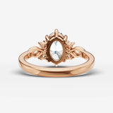 Fleur oval diamond setting in gold, view 12