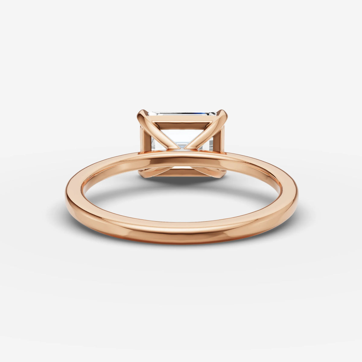 Horizon emerald diamond setting in gold, view 12