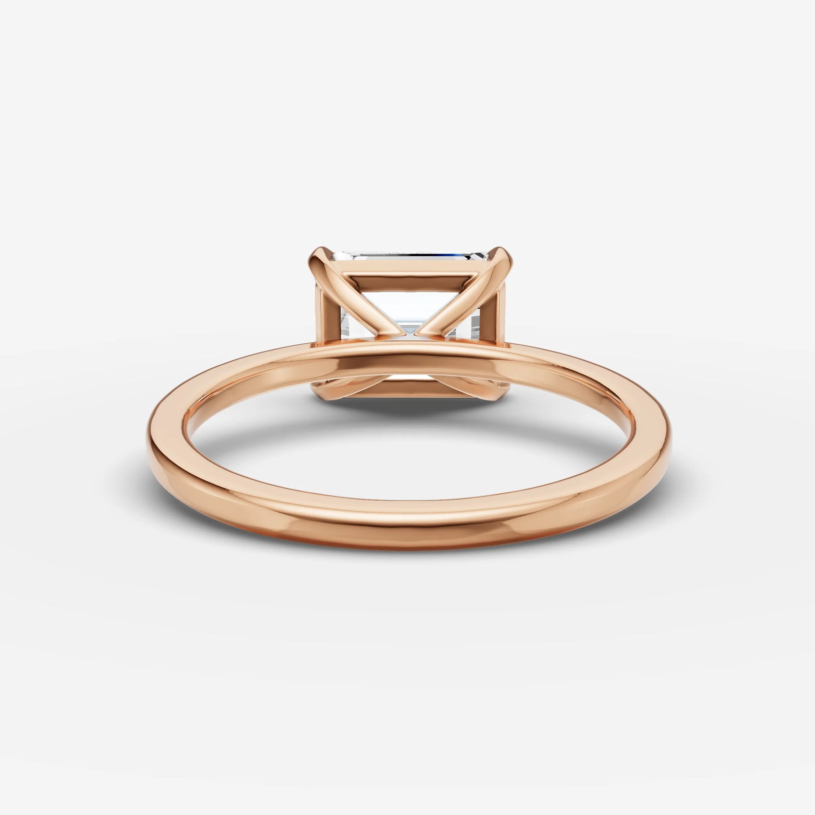 Horizon emerald diamond setting in gold, view 12