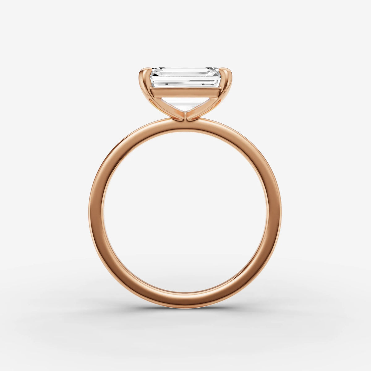 Horizon emerald diamond setting in gold, view 8