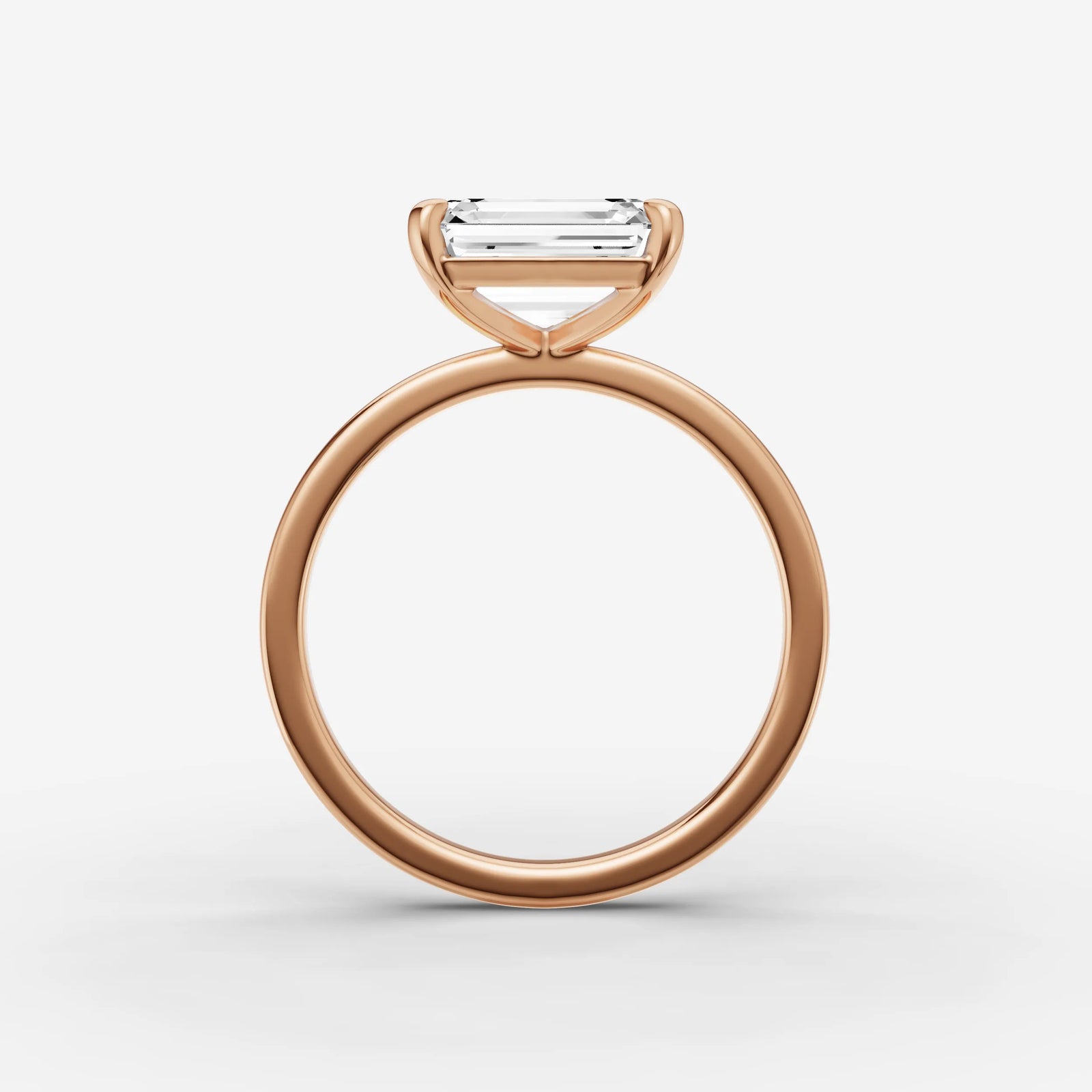 Horizon emerald diamond setting in gold, view 8