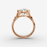Fleur round diamond setting in gold, view 8