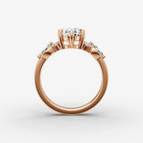 Fleur oval diamond setting in gold, view 8