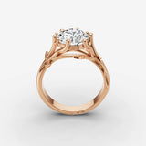 Fleur round diamond setting in gold, view 9