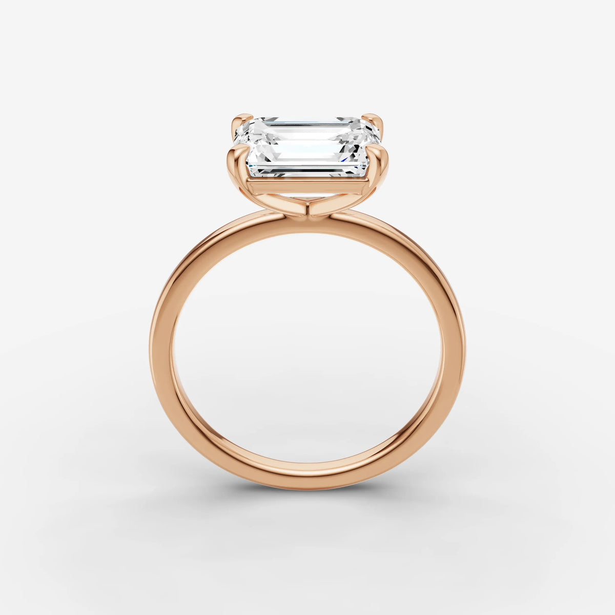 Horizon emerald diamond setting in gold, view 9