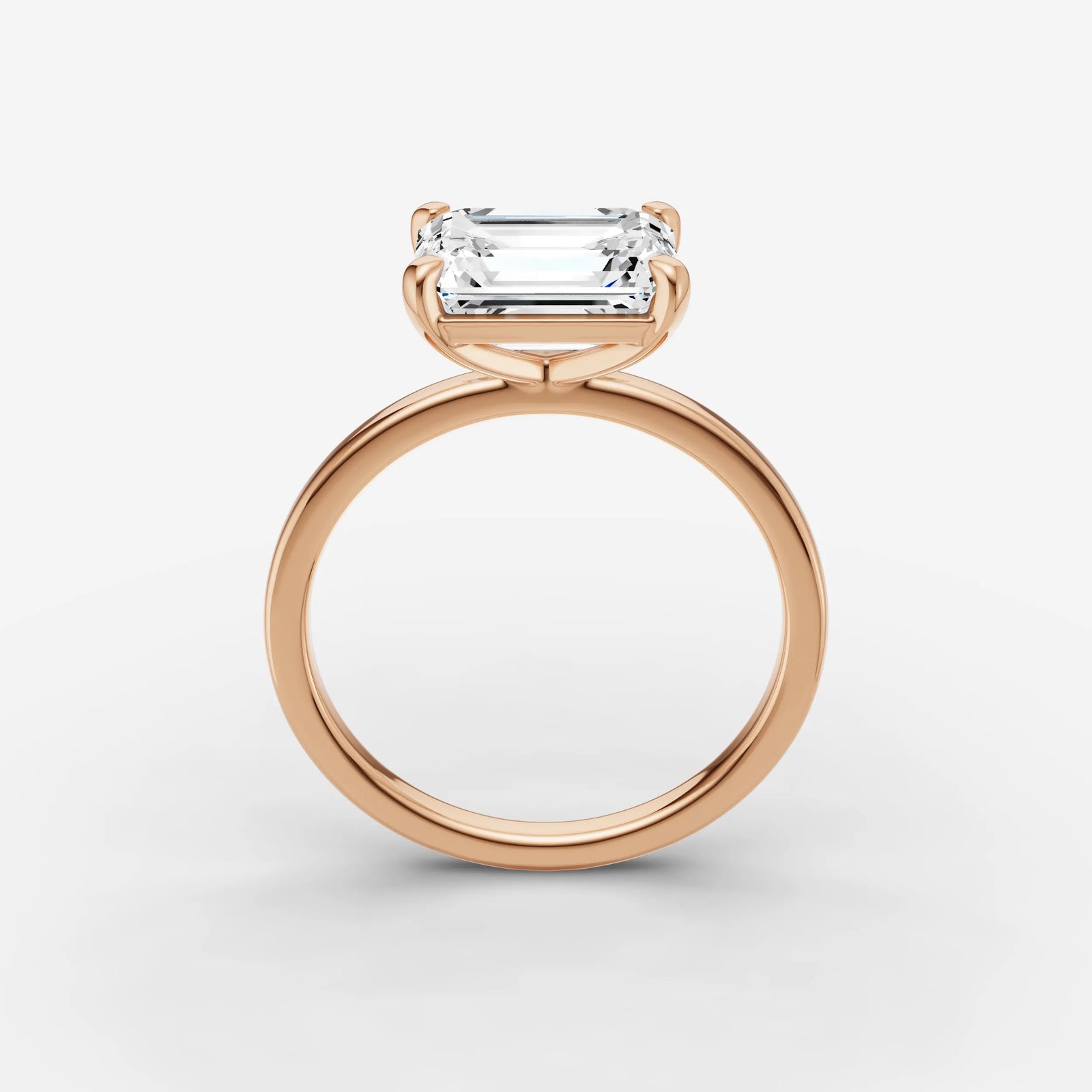 Horizon emerald diamond setting in gold, view 9