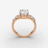 Fleur oval diamond setting in gold, view 9