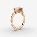 Fleur oval diamond setting in gold, view 10