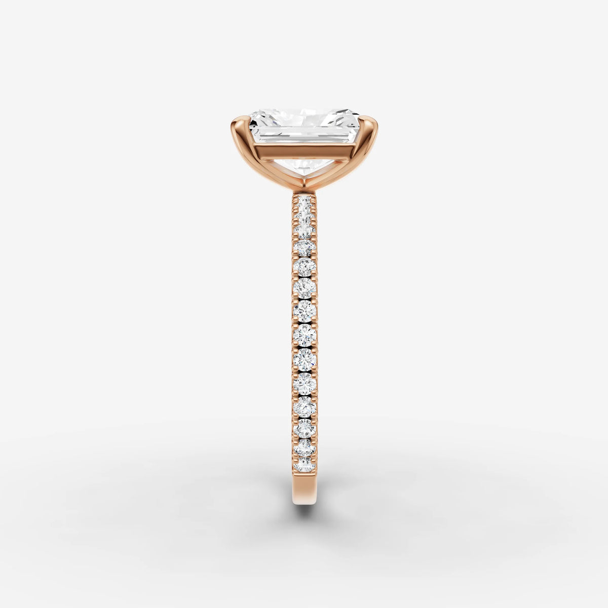 Etoile radiant diamond setting in gold, view 11